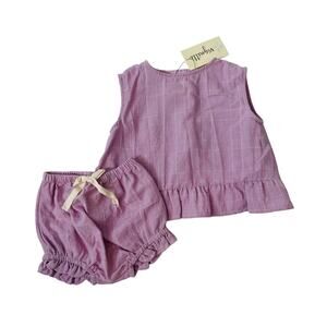 NWT Vignette 3/6M Lavender Aria Top & Bloomer Set
